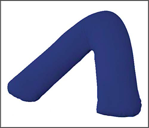 Cotton Connection V SHAPED PILLOW CASE COVER PREGNANCY MATERNITY ORTHOPAEDIC SUPPORT NURSING (ROYAL BLUE)
