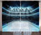 ABAKUHAUS Eishockey Rustikaler Vorhang, Sport Arena Foto Fans, Wohnzimmer Universalband Gardinen mit Schlaufen und Haken, 280 x 175 cm, Blau Weiß