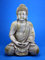 GeKi Trend Buddha Garten Figur 30,5 cm groß frostfest wetterfest grau Antik Stein-Optik Deko