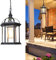 Outdoor Höhenverstellbar Pendellampe Retro Außen/Innen Hängeleuchte E27 Schwarz Wasserdichter IP23 Aluminium Glas Lampenschirm Pendelleuchte für Garten Flur Balkon Pavillon Villa Trauben Rahmen