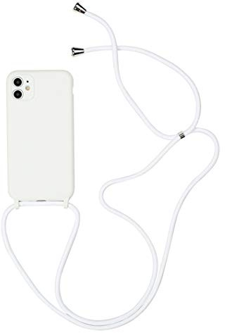 Jacyren Handykette kompatibel mit iPhone 8 Plus, Hülle iPhone 7 Plus mit Umhängeband Silikon Handyhülle Case mit Kette zum umhängen, Necklace Hülle mit Band Schutzhülle für iPhone 7 Plus,Weiß