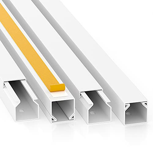 Kabelkanal Selbstklebend Pro mit Schaumklebeband, Kabelschacht 20m 16x16mm - 20x1m, White - Weiß