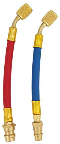 R134a Anschluss,Auto Ac Steckverbinder Schlauch Set Kit Klimaanlage Adapter 2 Stück Klimaanlage Adapter Messing R134a Auf R12 1/4 Sae Innengewinde Anschlusszubehör(R134a to R12)