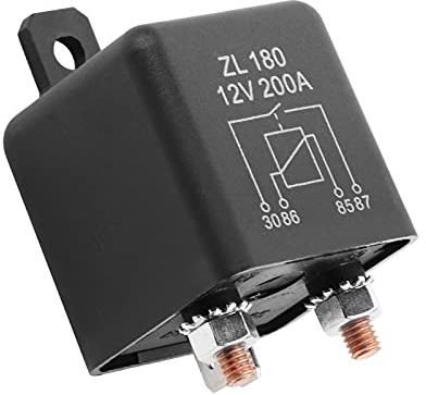rele Auto + rele Universal Auto Startrelais,12V 200A 4 Pin Starter Relais Normalerweise Offen 12V Relais Kfz-Schalter für Baufahrzeuge Autos Boote Ersatz Zubehörteil