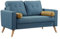 Vente-unique-Sofa 2-Sitzer - Stoff - Blau - Tatum