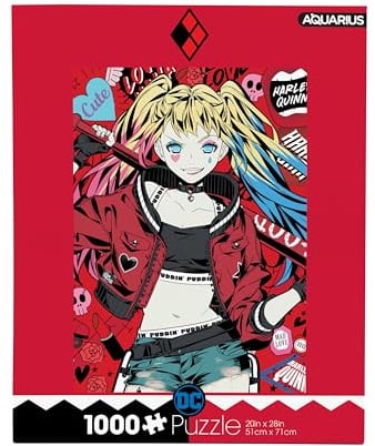 AQUARIUS DC Comics Harley Quinn Puddin' Puzzle (1000 Piece Jigsaw Puzzle) - Glare Free - Precision Fit - Virtually No Puzzle Dust - Officially Licensed DC Comics Harley Quinn Collectibles 20x28 Inches