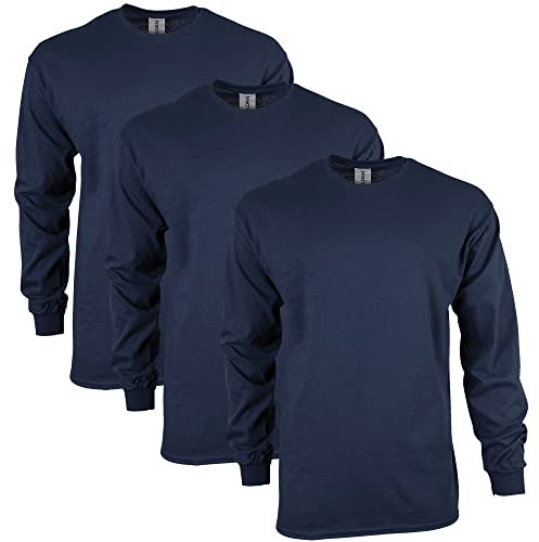 GILDAN Men's, Ultra Cotton Long Sleeve T-Shirt, Style G2400, Navy, L