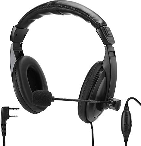 wendeekun Cuffie Radio, Cuffie Walkie Talkie con Microfono Ptt Cuffie Vox Cancellazione del Rumore Vivavoce Cuffie Over Ear Walkie Talkie Ptt Mic Altoparlante Auricolare, Cuffie Militari