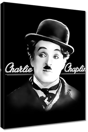 H707M_PC1H Kunstdruck auf Leinwand, Motiv Charlie Chaplin Hat 50 x 70 cm
