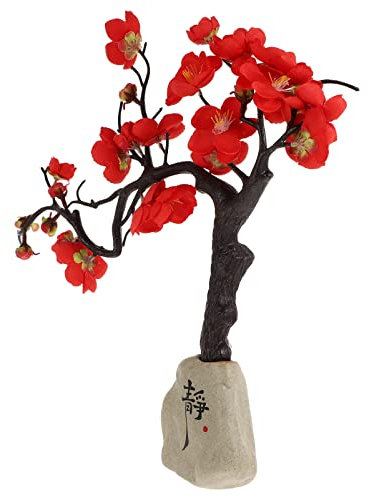 DOITOOL Künstliche Pflaumenblüte Nachbildung Chinesischer Stil Dekofigur