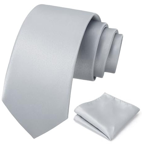 PenSee Krawatten-Set für Herren, einfarbig, formell, Einstecktuch, 31