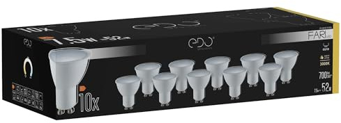 EDO, SET 10x FARI LED-Lampe M10 7,5W, Warmweiß- 3000K WW, 700lm, nicht dimmbar, led GU10 3000K, sparlampen, led lampen glühbirne, Multipack 10, EDO777490