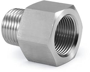 Aurorad 1/8'' 1/4'' 3/8'' 1/2'' BSP Male To Female Pipe Reducer Adapter 304 Stainless Steel Pipe Fitting (Color : 14F18M)