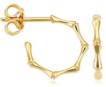 Creoles Argent Petite, Boucles D'Oreilles Créoles Argent 925 Bambou Cadeau pour Mère Fille