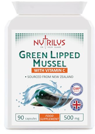 Nutrilus Green Lipped Mussel 90 Capsules 500mg Vitamin C For Humans & Dogs