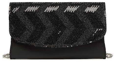 Miss Lulu Clutches Damen Kleine Kettentasche Damen Brieftaschen Umhängetasche Clutches Schultertasche Party Pailletten Synthetische