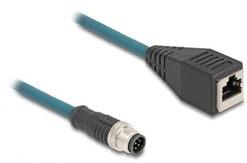 DeLOCK M12 Adapterkabel A-kodiert 8 Pin Stecker zu RJ45 Buchse 50 cm