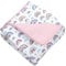 TupTam Krabbeldecke für Baby 120x120 cm - Gepolsterte Spieldecke Baby Baumwolle, XXL, OEKO-TEX, Weich & Hautfreundlich, Farbe: Regenbogen Blau Rosa
