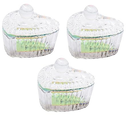FRCOLOR 3 vasos de cristal para uñas acrílicas para arte de uñas, taza de polvo líquido, cuenco de cristal de uñas, recipiente para, vaso para, vaso de manicura, plato