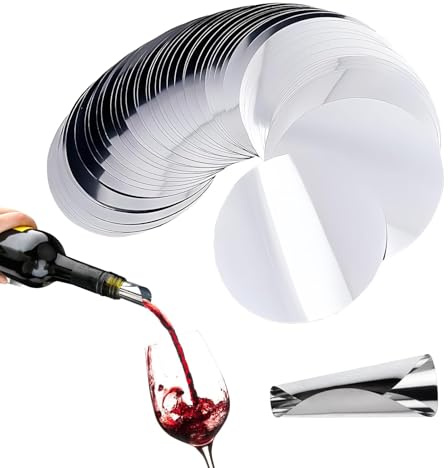 CAISYE 60 Stück Weinausgießer Plättchen,Tropffreies Weinausgießer, Wein Ausgießer Tropfenfänger, Wiederverwendbare Tropffreie Einschenkhilfe, Praktische Ausgießer Für Wein, Getränke, Olivenöl