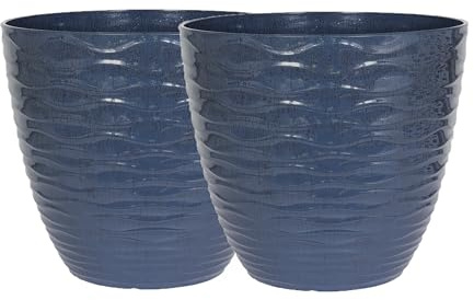Plant Avenue Plastic Plant Pot, Blue, 38cm