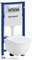 Lavita Duofix Basic Vorwandelement + Wand Tiefspül WC Brava Weiß Spülrandlos + WC Sitz + Bedienplatte Delta 25 Verchromt Knopf Komplettset Unterputz Spülkasten Toilette Komplett Sett WC
