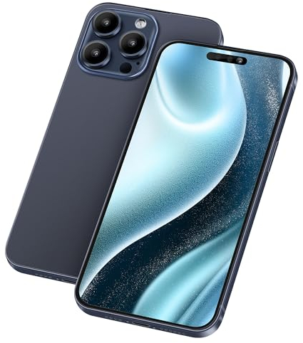 Perusha Gefälschte Telefon Modell [Ohne Logo] Dummy-Display Nicht funktionierende Replik Telefon Spielzeug für 15 Plus/Pro/Pro max (Für 15 Pro max Blau Farbbildschirm)