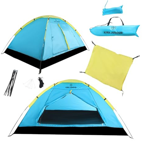 KIRKJUBØUR® Vindr 1-Person-Camping-Zelt: Wasserdicht, leicht & stabil. Ideal für Camping-Abenteuer - Mit Fiberglass-Gestänge, kompaktem Packmaß & praktischer Tragetasche