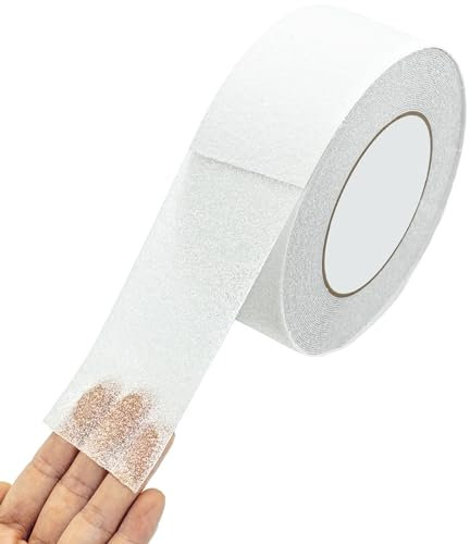BGOBTY Bande Sécurité Antidérapante,Bande Antidérapante Adhésive,5cmx10m,autocollante Caoutchouc sécurité antidérapant,antidérapant pour escaliers,sols,rampes (Transparent)