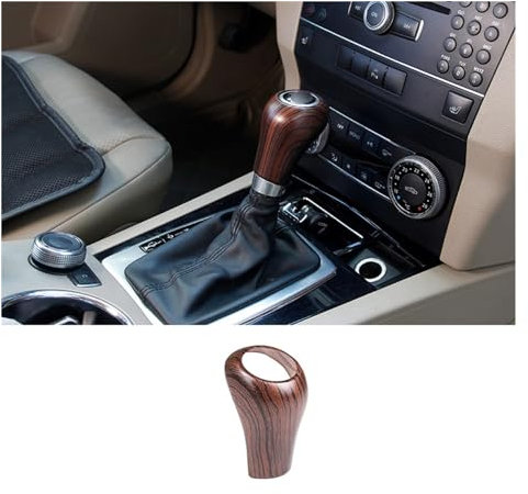 DKWOIS Compatible con Mercedes ACEG GLK CLS clase W169 W203 W204 W211 W212 W463 X204 W219 W218 cubierta de pomo de palanca de cambios de coche accesorios embellecedores(Color:Pine Wood Grain)