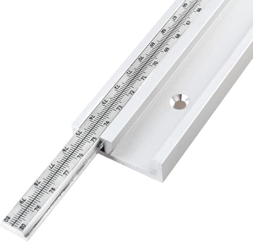 TIOMIOSEA 800mm Aluminium T Nut Schiene mit Beweglicher Skala, 45 Typ Führungsschiene,T-Schienen Gehrungsschiene für DIY Holzbearbeitung,Werkbank, Tischsägen