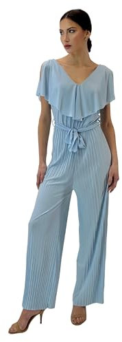 Elara Damen Jumpsuit V-Schnitt 1205 Lightblue