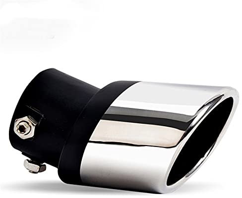 Auspuffblende,Auspuffblende Gebogen Auto Runde Auspuff-Schwanz-Rohre Schalldämpfer-TIPP Edelstahl-Zubehör Ersatz Auto-Styling