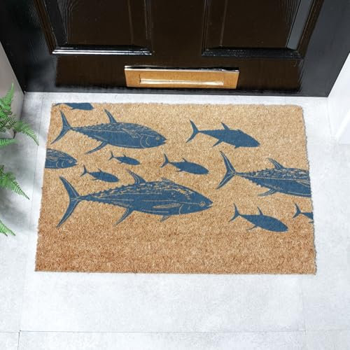 Artsy Mats - Fish Coir Doormat - Made from Tufted Coconut Fibre - Non-Slip Natural Rubber Backed Doormats Indoor - Heavy Duty, Decorative OutDoormats, (60x40cm)