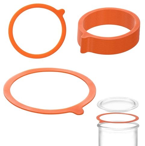 KADAX Dichtringe für Einweckgläser 20 Stück, 108 x 92 mm Einkochringe für viele Weithalsgläser, Gummiringe für Gläser, Glasdichtungen für Einmachglasdeckel