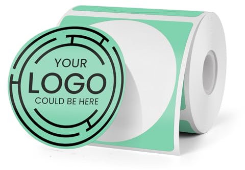 YIKIADA Thermoetiketten 50 mm Kompatibel mit M110/M220/T50M Rund Vinyl Selbstklebend Etiketten Rolle Aufkleber 180 Stück Grün