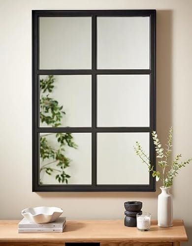 Biznest 65X97Cm Black Large Window Mirror Wall Mirror For Living Room Bedroom Hallway Home Decor Birthday House Warming