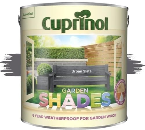 AOC24 Garden Fence Shade Paint - Exterior Wood Paint for Sheds, Fences - Water-Based, Quick Drying 1 Hour - Use on Wood, Terracotta, Stone, Brick - Outdoor Garden (Urban Slate, 2.5 Liters)