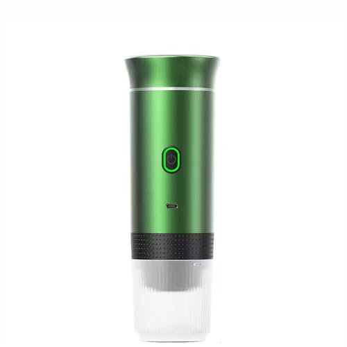AMAZTECH Cafetera Portátil 3 en 1, Compatible con Cápsulas NS, DG y Café Molido - Máquina de Café Espresso para Camping, Viajes y Hogar - Inalámbrica, Compacta y Fácil de Usar (Verde)