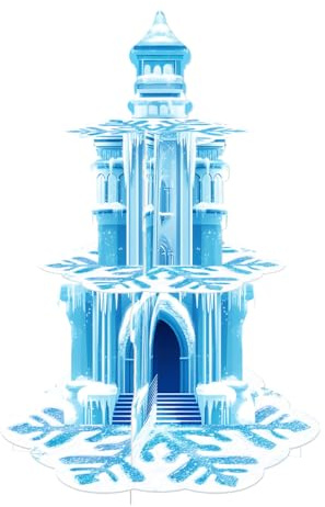 Fuwraixis 3-stöckiger Frozen-Kuchenständer, Schneeflocke Cupcake-Ständer, Eisschloss Tortenaufsatz, Prinzessin Themed Birthday Party Dekorationen für Mädchen und Kinder