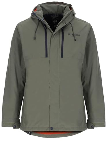 Dry Fashion Herren Funktionsjacke Grönland - Parka Anthrazit, Größe S | Gefüttert, Atmungsaktiv, Wasserdicht & winddicht, Verschweißte Nähte, Kapuze abnehmbar, 2-Wege-Reißverschluss, Kinnschutz