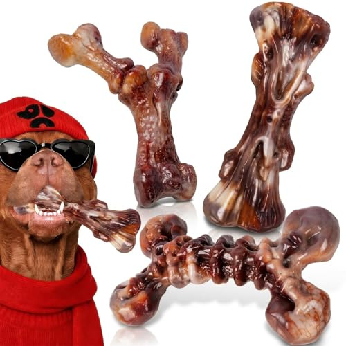 Kseroo 3-Pack Indestructible Dog Chew Toys for Aggressive Chewers,30-100lbs