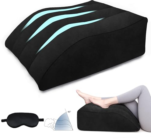 ProPillows Verstellbares aufblasbares Beinkissen – Multifunktionales Keilkissen für Seiten- und Rückenschläfer, Ergonomische Kniestütze für zu Hause, Reisen und Camping(Schwarz)