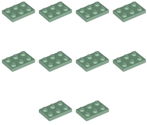 LEGO Brick Plate 2 x 3, Part 3021 (Sand Green, 10, count)