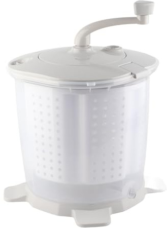 Mini machine à laver manuelle ABS gris, pour sous-vêtements dortoir | Fonctionnement à pédale, 1200 tr/min pour essorage rapide, verrouillage de sécurité, poignée de transport intégrée