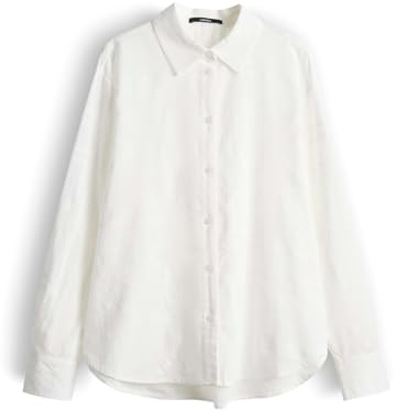 someday Damen Langarmbluse | Zarte Longbluse mit Stickerei Regular Fit Milk, 38