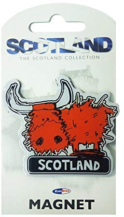 Highland cow magnet brown funky design