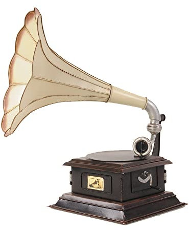Old Modern Handicrafts 1911 HMV Gramophone Monarch Model V Display-Only - 1:1 Scale Model - An Exotic Decoration Piece for Home & Office - 14.5L x 10.0W x 15.5H Inches