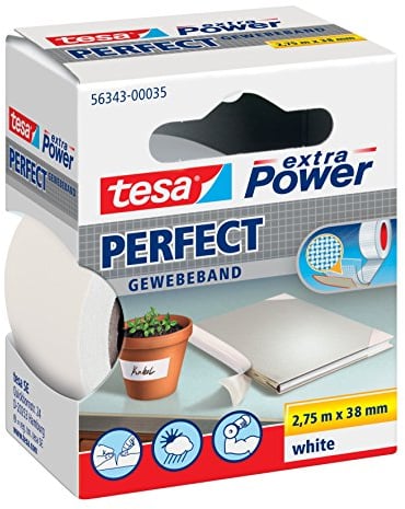 TESA Extra Power PERFETTO NASTRO IN TESSUTO BIANCO 2,75m:3 8mm