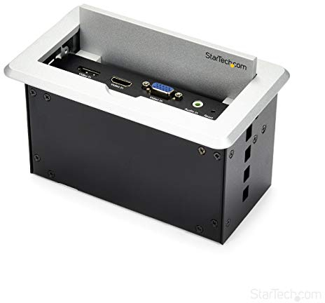 StarTech.com Konferenztisch Tischanschlussfeld für Audio und Video - 4K - HDMI / VGA / DP - HDMI Ausgang - Kabelmanagement